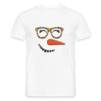 Niedlicher Schneemann Gesicht Winter Kopf Dezember Weihnachten - Männer T-Shirt - Weiß - Vorne - AI Model Male 178 dark (178cm)
