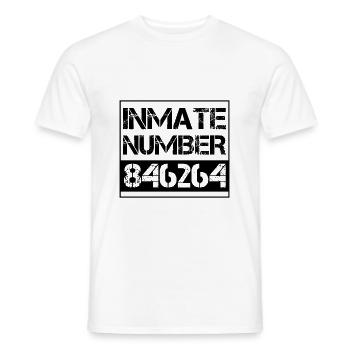 Simple Easy Funny Inmate Prisoner Lazy Halloween - Men's T-Shirt - white - Front - AI Model Male 178 dark (178cm)