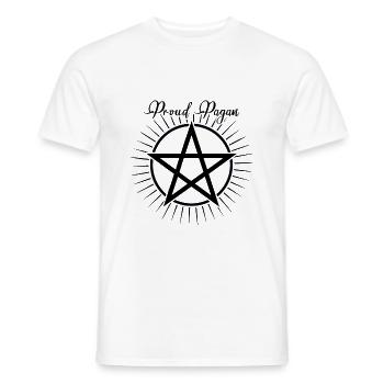 Symbole du pentagramme païen Ostara fier - T-shirt homme - blanc - Devant - AI Model Male 178 dark (178cm)