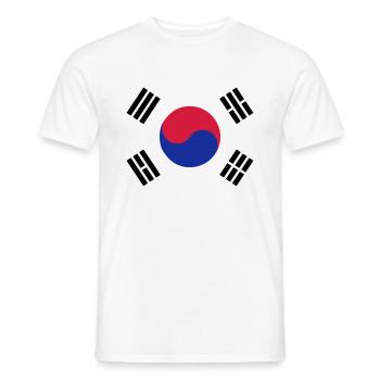 South Korea Korea flag emblem - Men's T-Shirt - white - Front - AI Model Male 178 dark (178cm)