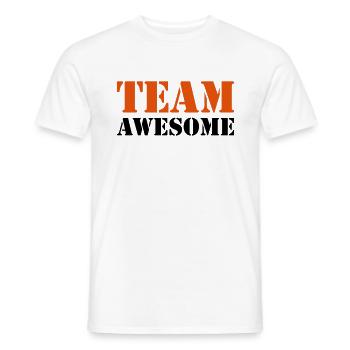 Team awesome - Men's T-Shirt - white - Front - AI Model Male 178 dark (178cm)