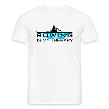 L’aviron est ma thérapie, l’aviron, l’aviron - T-shirt homme - blanc - Devant - AI Model Male 178 dark (178cm)