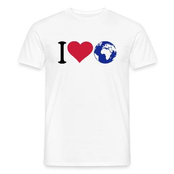 I love our planet - Men's T-Shirt - white - Front - AI Model Male 178 dark (178cm)