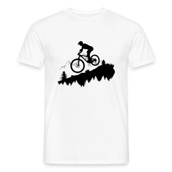 Mountain biking, mountain biking and mountains - Men's T-Shirt - white - Front - AI Model Male 178 dark (178cm)