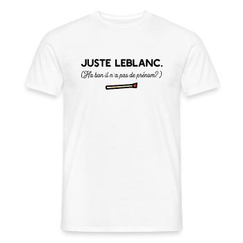Juste Leblanc t-shirt diner humour - T-shirt homme - blanc - Devant - AI Model Male 178 dark (178cm)