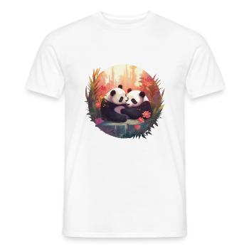 Cutee Hug' Pandas - T-shirt homme - blanc - Devant - AI Model Male 178 dark (178cm)