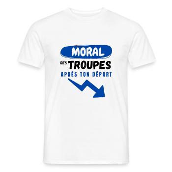 Moral des troupes après ton départ - pot de départ - T-shirt homme - blanc - Devant - AI Model Male 178 dark (178cm)