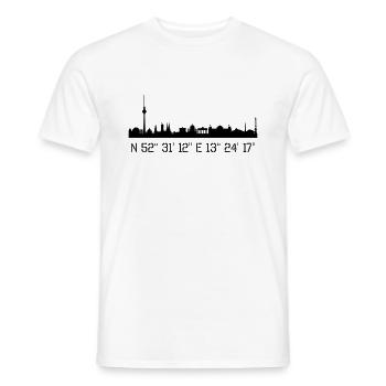 Berlin Koordinaten N 52° 31' 12'' O13° 24' 17'' - Männer T-Shirt - Weiß - Vorne - AI Model Male 178 dark (178cm)
