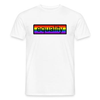 Equality - Männer T-Shirt - Weiß - Vorne - AI Model Male 178 dark (178cm)