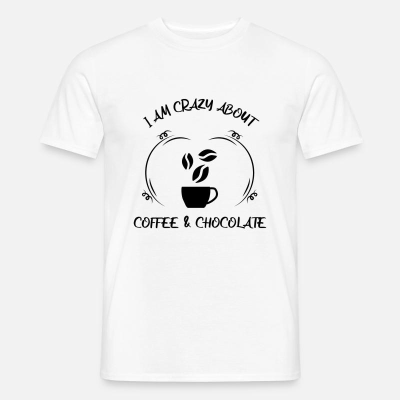 Kaffee Espresso Käffchen & Schokolade - Männer T-Shirt - Weiß