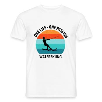 Water skis, water skis, water skiers - Men's T-Shirt - white - Front - AI Model Male 178 dark (178cm)