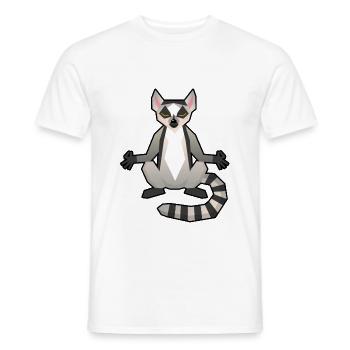 Méditation lémur - T-shirt homme - blanc - Devant - AI Model Male 178 dark (178cm)