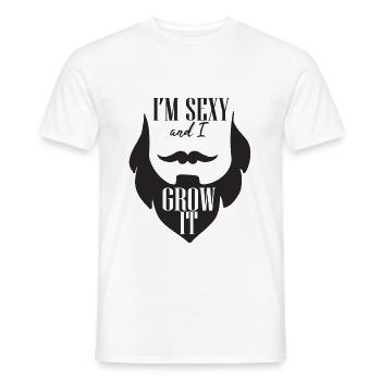 I am Sexy Beard - Men's T-Shirt - white - Front - AI Model Male 178 dark (178cm)