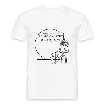 Vitruvianischer Mensch Pause - Männer T-Shirt - Weiß - Vorne - AI Model Male 178 dark (178cm)