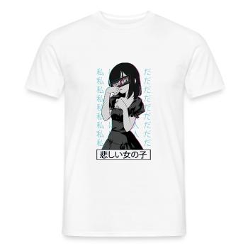 Anime Sad Waifu - Männer T-Shirt - Weiß - Vorne - AI Model Male 178 dark (178cm)