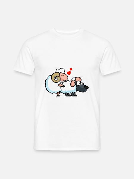 Wolf Schaf Liebe Lustig - Männer T-Shirt - Weiß