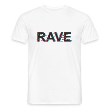 rave - Men's T-Shirt - white - Front - AI Model Male 178 dark (178cm)