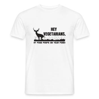 Ma nourriture chie sur la tienne - T-shirt homme - blanc - Devant - AI Model Male 178 dark (178cm)