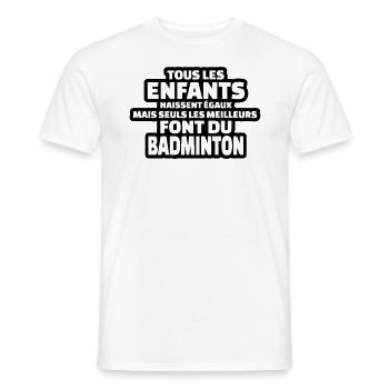 seuls les meilleurs font du badminton - T-shirt homme - blanc - Devant - AI Model Male 178 dark (178cm)