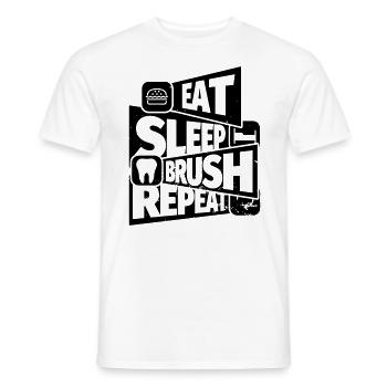 Dentiste drôle en disant Dentisterie: Manger, Dormir - T-shirt homme - blanc - Devant - AI Model Male 178 dark (178cm)