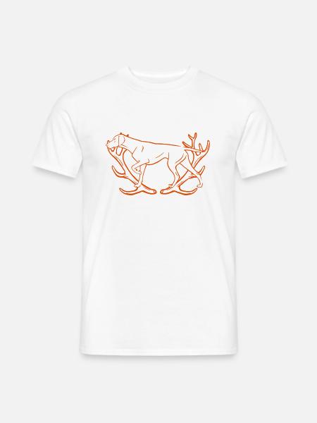 Deutsch Kurzhaar - Geweih - Männer T-Shirt - Weiß