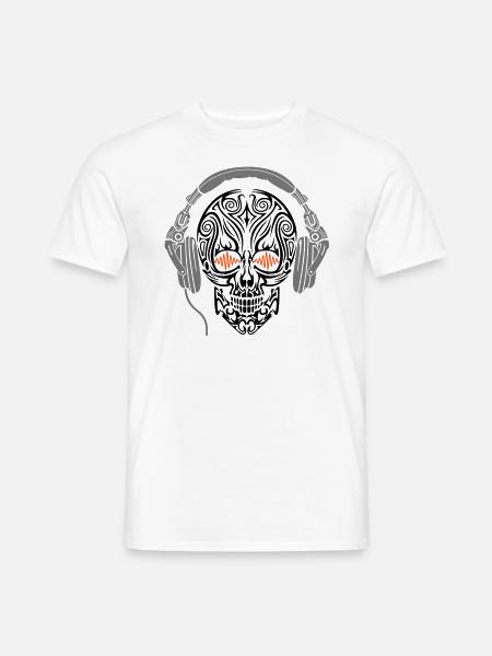 Schädel-Kopfhörer - Männer T-Shirt -
