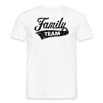 Équipe Famille (Famille / Vintage / Noir) - T-shirt homme - blanc - Devant - AI Model Male 178 dark (178cm)