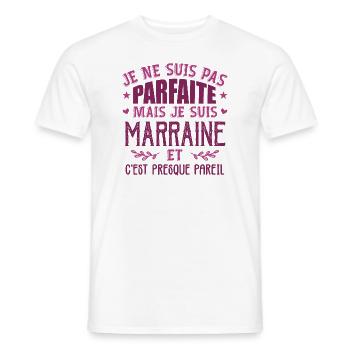 Pas Parfaite Mais Je Suis Meilleure Marraine - T-shirt homme - blanc - Devant - AI Model Male 178 dark (178cm)
