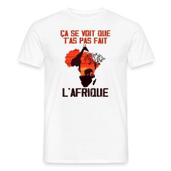 Ca se voit que t'as pas fait l'Afrique - T-shirt homme - blanc - Devant - AI Model Male 178 dark (178cm)