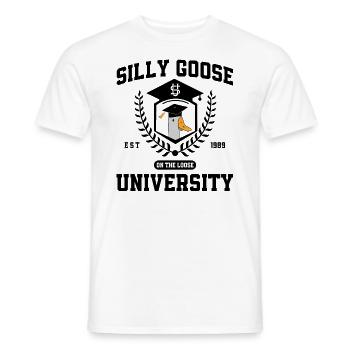 Silly Goose University Silly Goose University Meme - Men's T-Shirt - white - Front - AI Model Male 178 dark (178cm)