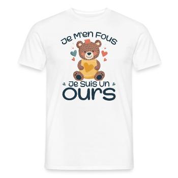 Es ist mir egal, ich bin ein Bär - Männer T-Shirt - Weiß - Vorne - AI Model Male 178 dark (178cm)