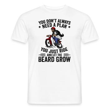 Motorcycle Beard Biker Full Beard Bike Rocker - T-shirt homme - blanc - Devant - AI Model Male 178 dark (178cm)