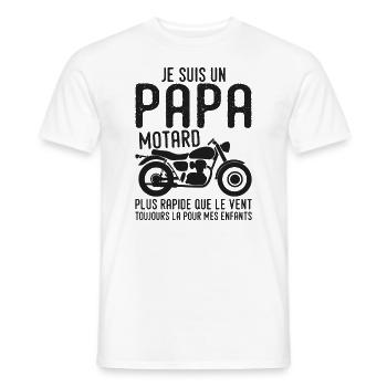 Biker Papa, Motorrad, Vatertagsgeschenk - Männer T-Shirt - Weiß - Vorne - AI Model Male 178 dark (178cm)