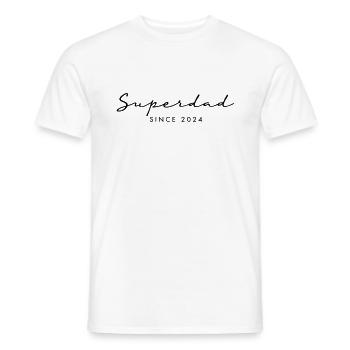 Superdad 24 Père Bébé Papa 2024 - T-shirt homme - blanc - Devant - AI Model Male 178 dark (178cm)
