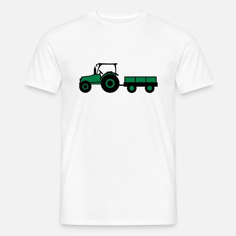 Tractor With Trailer - Männer T-Shirt - Weiß