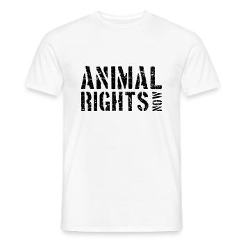ANIMAL RIGHTS NOW - Men's T-Shirt - white - Front - AI Model Male 178 dark (178cm)