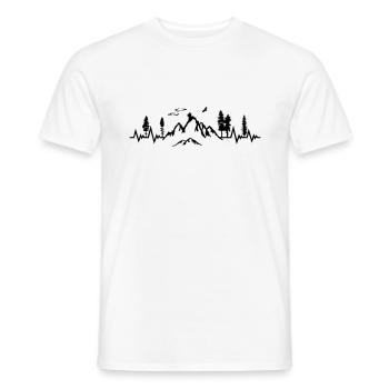 Hiking heartbeat, mountain pulse - Men's T-Shirt - white - Front - AI Model Male 178 dark (178cm)