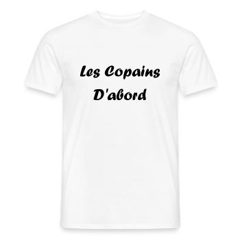 les copains d'abord - T-shirt homme - blanc - Devant - AI Model Male 178 dark (178cm)