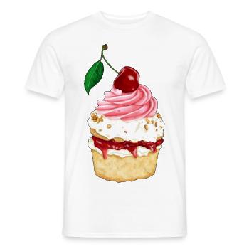 Black Forest Cherry Tart - Men's T-Shirt - white - Front - AI Model Male 178 dark (178cm)
