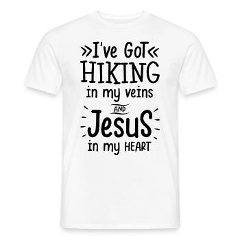 I've Got Hiking And Jesus Hiker Trekking Mountaine - Männer T-Shirt - Weiß - Vorne - AI Model Male 178 dark (178cm)