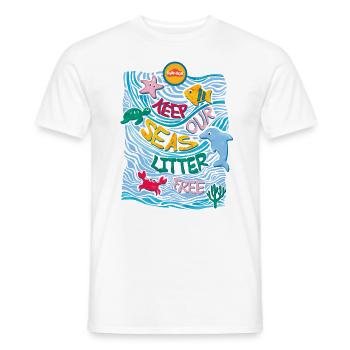 Play-Doh Animaux Marins Keep Our Seas Litter Free - T-shirt homme - blanc - Devant - AI Model Male 178 dark (178cm)