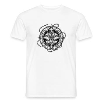 Kompassrose mit Schiffstau - Männer T-Shirt - Weiß - Vorne - AI Model Male 178 dark (178cm)