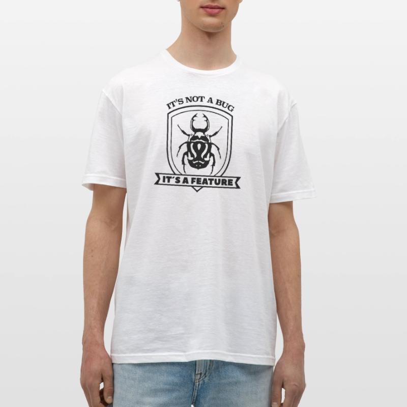 it not a bug it´s a feature Spruch Sprüche code Männer T-Shirt