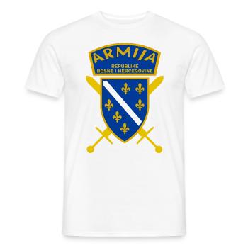 Bosna i Hercegovina Army LOGO - Men's T-Shirt - white - Front - AI Model Male 178 dark (178cm)
