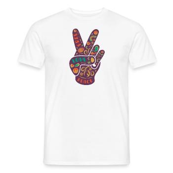 Frieden Peace Free Love - Männer T-Shirt - Weiß - Vorne - AI Model Male 178 dark (178cm)