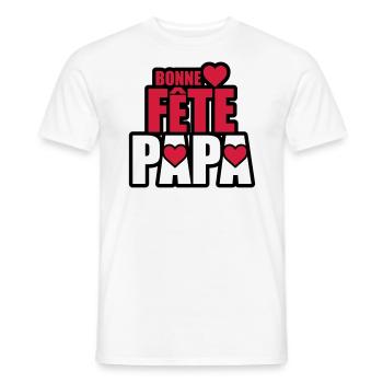 bonne fête papa ( fête des pères) - T-shirt homme - blanc - Devant - AI Model Male 178 dark (178cm)