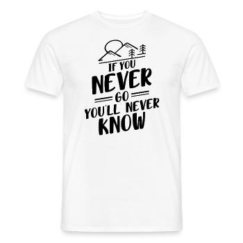 Si vous never Go You’ll Never Know v2 bw - T-shirt homme - blanc - Devant - AI Model Male 178 dark (178cm)
