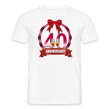 40. Hochzeitstag Ruby Hochzeitstag - Männer T-Shirt - Weiß - Vorne - AI Model Male 178 dark (178cm)