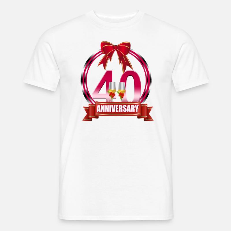 40th wedding Anniversary Ruby wedding anniversary - Men’s T-shirt - white