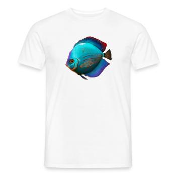 Poisson discus cichlidés aquariophilie poissons d'aquariophilie - T-shirt homme - blanc - Devant - AI Model Male 178 dark (178cm)